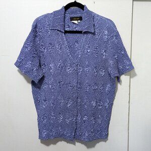 BALABALA: Crinkly Stretch Fabric Button Up Blouse women